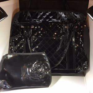 Makeup bag with tote bag.